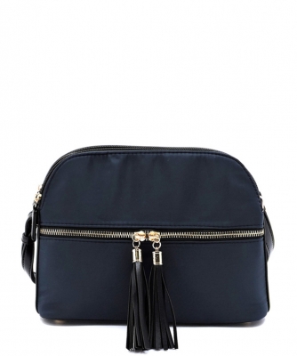 Nylon Multi Compartment Crossbody Bag NP2673 NAVY